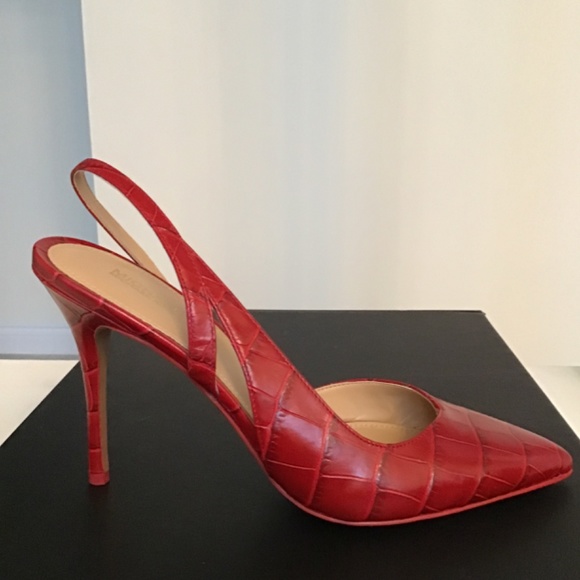 Michael Michael Kors dark red Eliza embossed leather pump size 7.5 - Picture 3 of 10